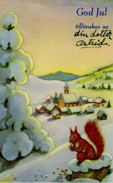 Julkort från Astrid