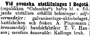 Notis i Blekingsposten 1875-11-12