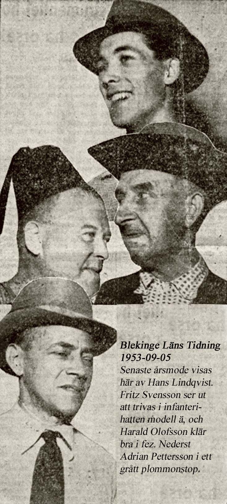 Tidningsartikel Blekinge Läns Tidning 1953
